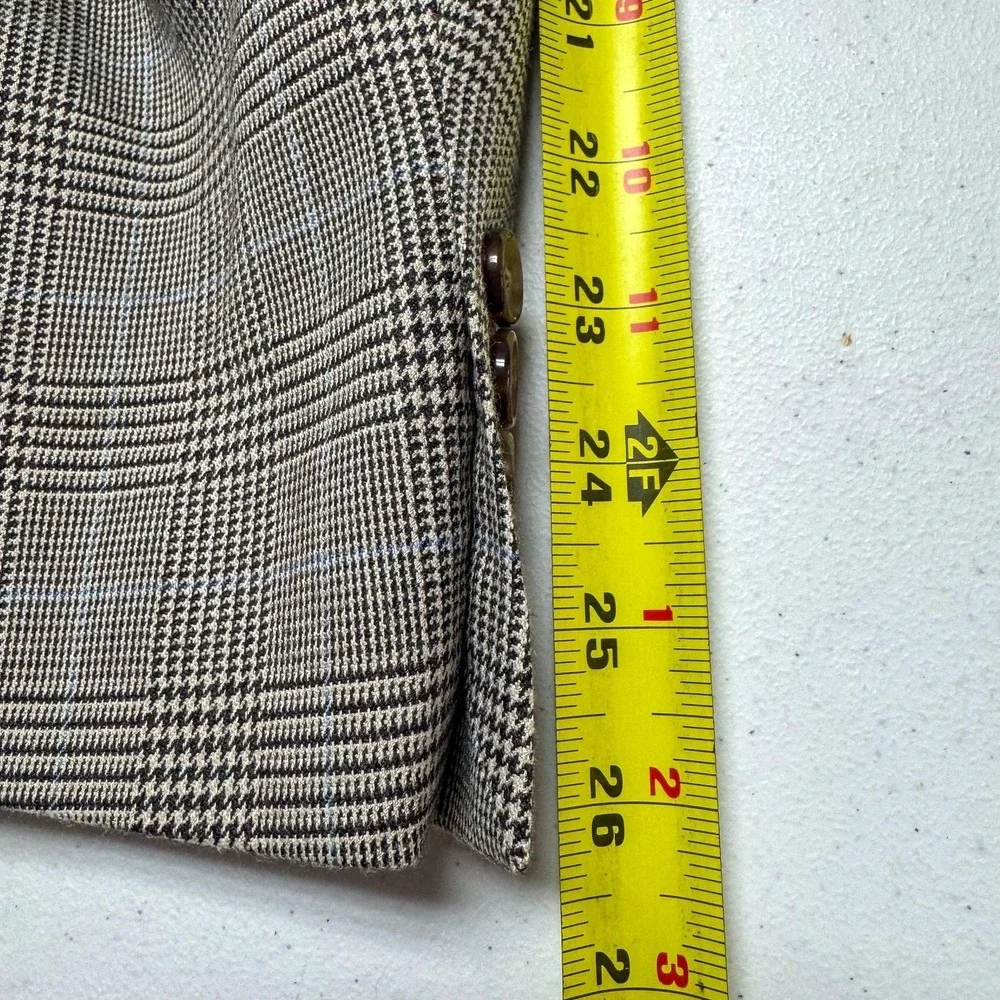 Lauren Ralph Lauren Blazer Mens 48R Brown Check Plaid Stretch Sport‎ Coat Jacket